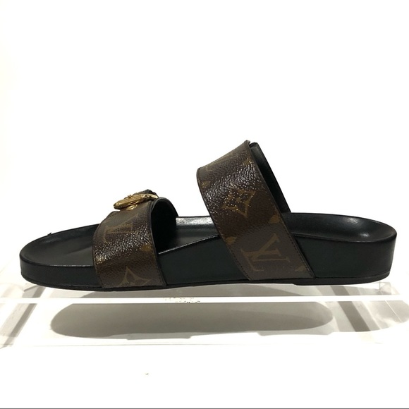Authentic Louis Vuitton Monogram Bom Dia Sandal Slide On Mules Size 37 - Picture 9 of 17
